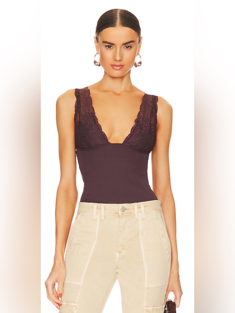 NWT Free People Power Play Cami in Color: Bittersweet Cocoa